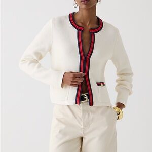 JCREW- Emilie sweater lady jacket with contrast trim